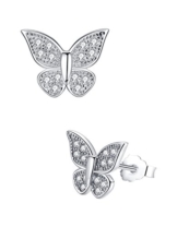 Aoiy Damen-Ohrstecker, Sterling Silber, Schmetterling mit Zirkonia, für Mädchen und Frau, zde004bi