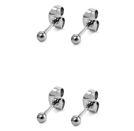 DTPsilver -Damen – Ohrringe 925 Sterling Silber Klein Kugel Set Paare 2 Ohrstecker 2 x 2 mm