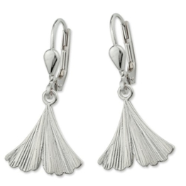 Schmuck-Pur Bezaubernde 925/- Silber Ohrringe Ohrhänger „Ginkgo-Blatt“ 2,80cm