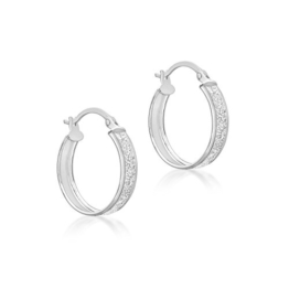 Carissima Gold Damen-Creolen 9ct White Stardust Creole Earrings 375 Weißgold-5.51.1159 -