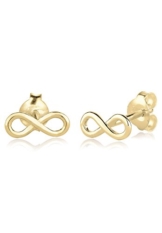 Elli PREMIUM Damen-Ohrstecker Infinity Klassiker 375 Gelbgold - 0312380814 -