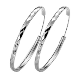 Fashmond Creolen Groß Damen aus 925 Sterling Silber Ohrschmuck für Frauen Freundin Mädchen Weihnachten Geschenke -