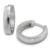 SilberDream Ohrringe Creole Glanz 15mm 925 Sterling Silber Ohrring SDO348S -