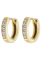 CHRIST Gold Damen-Creole 333er Gelbgold 10 Zirkonia One Size, gold -