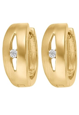 CHRIST Gold Damen-Creole 333er Gelbgold Zirkonia One Size, gold -