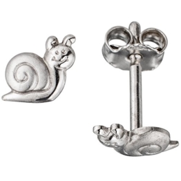 JOBO Kinder Ohrstecker Schnecke 925 Sterling Silber rhodiniert teilmattiert Ohrringe -