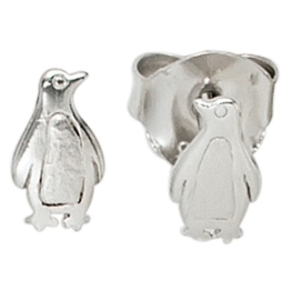 JOBO Ohrstecker Pinguin 925 Sterling Silber rhodiniert teilmattiert Ohrringe -