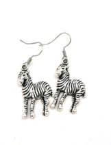 Zebra Ohrringe silber-farben Damen -